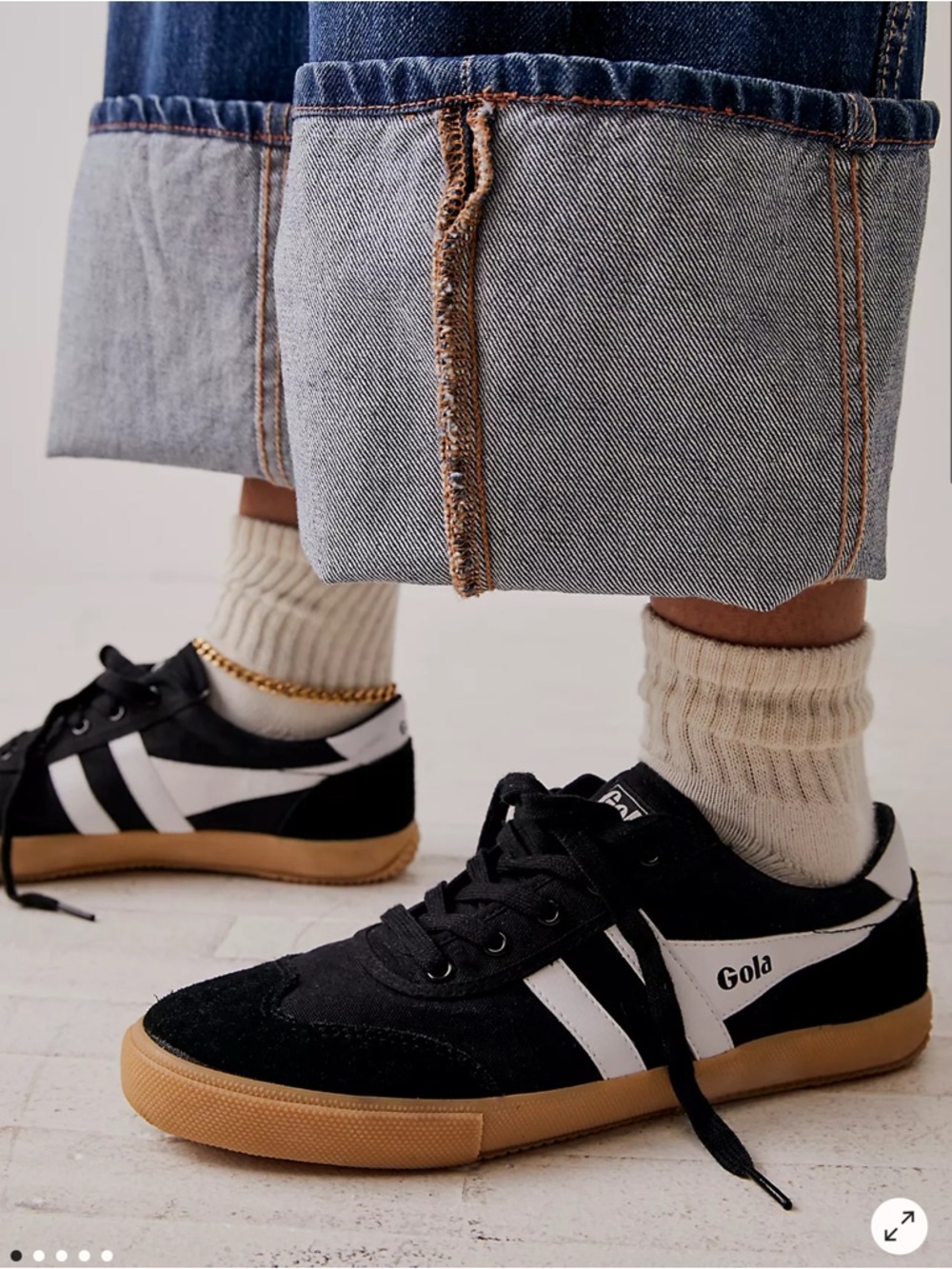 Gola Black & White Low-Top Sneakers size 7.5 - Picture 1 of 5